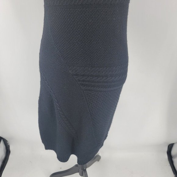 W by Worth 100% Wool Knit Sweater Dress Black Sleeveless Button Back Size Small - Picture 4 of 9